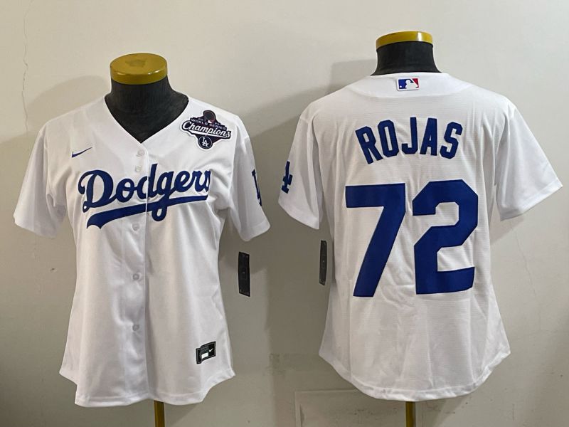 Women 2026 Nike Los Angeles Dodgers #72 Rojas White Game MLB Jersey 04->women mlb jersey->Women Jersey